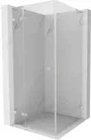Dušo kabina Mexen Lunar L, kairė, 90 x 90 cm, transparent/brushed nickel