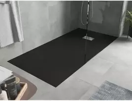 Stačiakampis dušo padėklas Mexen Hugo SMC, 180 x 90 cm, Juodas+Inox
