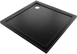 Dušo padėklas Mexen Flow Slim, kvadratinis, 90 x 90 cm, Juodas matt
