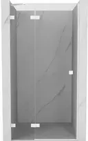 Dušo durys Mexen Lunar, kairinės, 125 cm, transparent/baltas