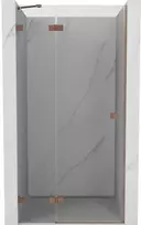 Dušo durys Mexen Lunar, kairinės, 125 cm, transparent/brushed copper