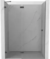 Dušo durys Mexen Lunar, kairinės, 140 cm, transparent/brushed gun pilka