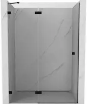 Dušo durys Mexen Lunar, kairinės, 130 cm, transparent/juodas