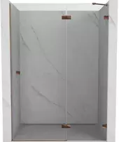 Dušo durys Mexen Lunar, dešininės, 130 cm, transparent/rose auksinis