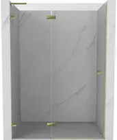 Dušo durys Mexen Lunar L, kairė, 135 cm, transparent/auksinis
