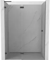 Dušo durys Mexen Lunar L, kairė, 135 cm, transparent/brushed gun pilka