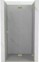 Dušo durys Mexen Lunar-F, sulankstomos, dešinė, 65 cm, transparent/brushed auksinis