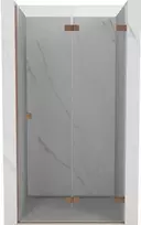 Dušo durys Mexen Lunar-F, sulankstomos, dešinė, 60 cm, transparent/brushed copper