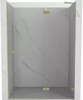 Dušo durys Mexen Lunar L, dešinė, 140 cm, transparent/brushed auksinis