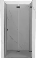 Dušo durys Mexen Lunar-F, sulankstomos, dešinė, 90 cm, transparent/brushed gun pilka