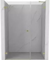 Dušo durys Mexen Lunar-B, kairė, 125 cm, transparent/brushed auksinis