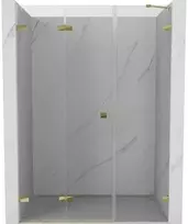 Dušo durys Mexen Lunar-F, sulankstomos, kairė, 120 cm, transparent/auksinis
