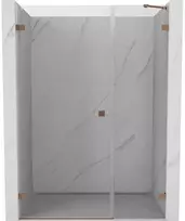 Dušo durys Mexen Lunar-B, kairė, 115 cm, transparent/brushed copper