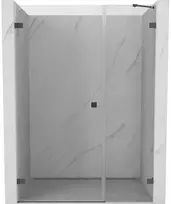 Dušo durys Mexen Lunar-B, kairė, 110 cm, transparent/brushed gun pilka