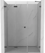 Dušo durys Mexen Lunar-F, sulankstomos, kairė, 135 cm, transparent/gun metal
