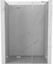 Dušo durys Mexen Lunar-F, sulankstomos, kairė, 115 cm, transparent/brushed nickel
