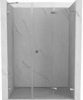 Dušo durys Mexen Lunar-F, sulankstomos, dešinė, 145 cm, transparent/chrome