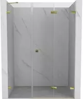 Dušo durys Mexen Lunar-F, sulankstomos, dešinė, 125 cm, transparent/auksinis