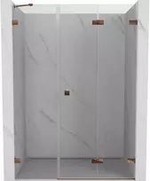 Dušo durys Mexen Lunar-F, sulankstomos, dešinė, 110 cm, transparent/rose auksinis