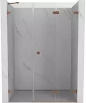 Dušo durys Mexen Lunar-F, sulankstomos, dešinė, 120 cm, transparent/brushed copper