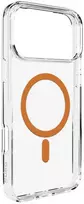 Puro Lite Mag TPU+PC dėklas suderinamas su MagSafe skirtas Apple iPhone 17 Pro Max – skaidrus su oranžinės spalvos žiedu