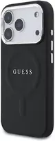 Guess PU Saffiano MagSafe dėklas skirtas Apple iPhone 17 Pro juodos spalvos