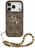 GUESS dėklas, skirtas IPHONE 17 Pro GUHCP17LP4GMGSW (PU su dirželiu 4G klasikinis logotipas) rudas