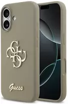 Guess Silicone Big 4G Script dėklas skirtas Apple iPhone 17 rudos spalvos