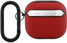 Lacoste Petit Pique Croc Logo Patch dėklas skirtas AirPods 4 raudonos spalvos