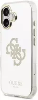 Guess PC/TPU Mirror 4G Glitter Logo MagSafe dėklas skirtas Apple iPhone 17 auksos spalvos