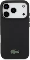 Lacoste Iconic Petit Pique MagSafe dėklas + Wallet skirtas Apple iPhone 17 Pro juodos spalvos