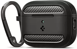 Spigen Rugged Armor dėklas skirtas AirPods Pro 3 – Matte juodos spalvos