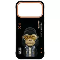 „Nimmy Cool&Cute 2.0 Gorilla“ dėklas, skirtas „iPhone 17 Pro“ - Juodas