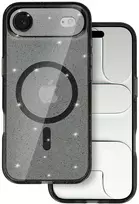 Topt Glitter Magsafe Dėklas skirtas Apple iPhone 17 Air juodos spalvos clear