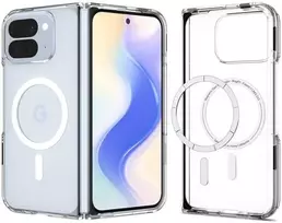 Dėklas Spigen „Ultra Hybrid MagSafe“, skaidriai baltas – „Google Pixel 10 Pro Fold“