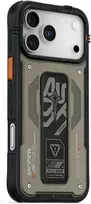 Dėklas Skinarma Aegis skirtas Apple iPhone 17 Pro Max Magnetic Charging + Grip Stand pilkos spalvos