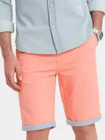Denim vyriški chino šortai su džinso apdaila - lašišos spalvos v9 w421