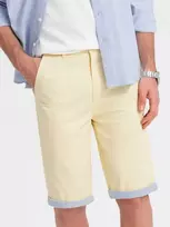 Denim Vyriški chino šortai su džinso apdaila - geltoni v7 w421