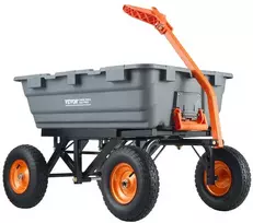Sunkus sodo vežimėlis 680kg, universalus, polietileninis, 33cm ratai, sodo transportavimo priemonė