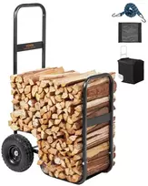 Malkų vežimėlis 113 kg, su vandeniui atspariu audiniu, tvirtas plieno rėmas, malkinės, malkų pervežimo priemonė