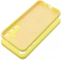 Dėklas Oem Case for Honor 400 SMART Silicone 2mm (camera protection) compatible with MagSafe yellow