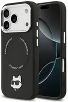 Karl Lagerfeld Choupette Pin MagSafe dėklas skirtas Apple iPhone 17 Pro juodos spalvos