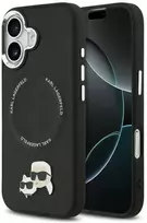 Karl Lagerfeld Karl & Choupette Pins MagSafe dėklas skirtas Apple iPhone 17 juodos spalvos