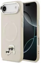 Karl Lagerfeld Karl & Choupette Pins MagSafe dėklas skirtas Apple iPhone Air rusvai gelsvas