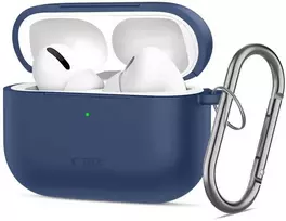 „Tech-Protect“ silikoninis dėklas su kabliuku, skirtas „AirPods Pro“ ausinėms – tamsiai mėlynas Mėlyna