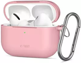 „Tech-Protect“ silikoninis dėklas su kabliuku, skirtas „AirPods Pro“ ausinėms - Rožinė