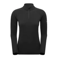 Moteriški termo marškinėliai Montane F Malli LS Zip T Shirt - Juoda - L
