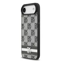 DKNY PU Leather Checkered Pattern and Stripe dėklas skirtas Apple iPhone Air juodos spalvos