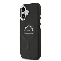 Karl Lagerfeld PU RSG Logo MagSafe dėklas skirtas Apple iPhone 17 juodos spalvos