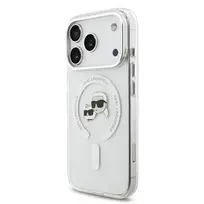 Karl Lagerfeld IML K&CH Heads Metal Frame MagSafe dėklas skirtas Apple iPhone 17 Pro skaidrus